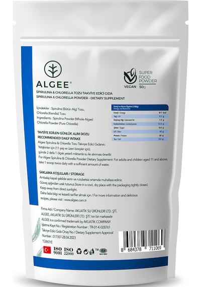 ALGEE® Spirulina & Chlorella Tozu 50 G