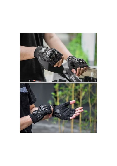 Tad Gear Motosiklet Eldiveni Kısa Yarım Parmak Motorcu Eldiveni - Ce Etiketli Korumalı Motor Eldiveni - 858191719 Diğer
