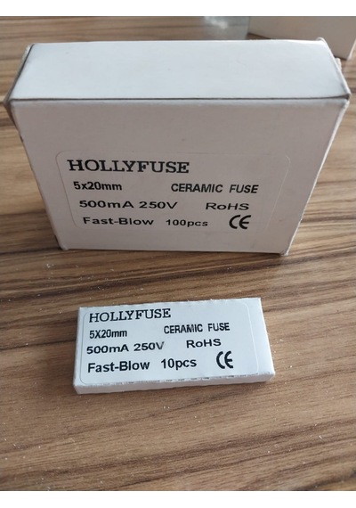 Hollyfuse 5x20mm 500mA 250V Fast-Blow seramik sigorta
