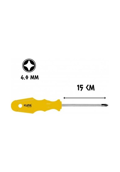 Kupa Tornavida Mıknatıslı Yıldız Uçlu 6.0 - 15 Cm.