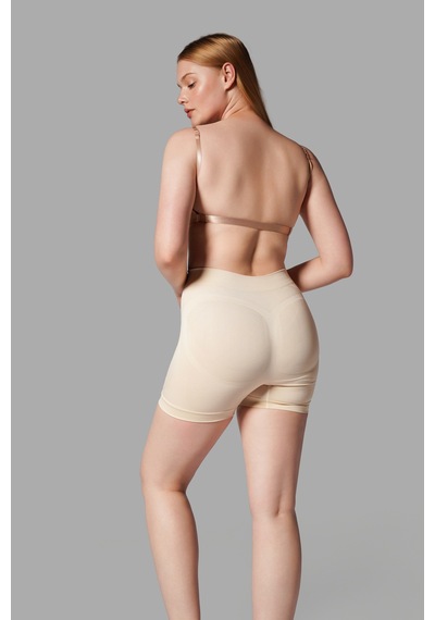 Fit Women Push Up Seamless Dikişsiz Popo Kısa Paçalı Korse 2064 Bej