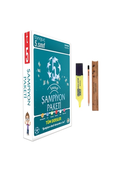 Tonguç 5. Sınıf Şampiyon Paketi Tüm Dersler Soru Bankası Seti 6 Kitap
