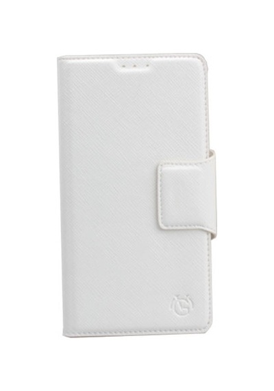 Jopus G3 İle Uyumlu D855 Yan Model Kapaklı Kartlıklı Kılıf Beyaz