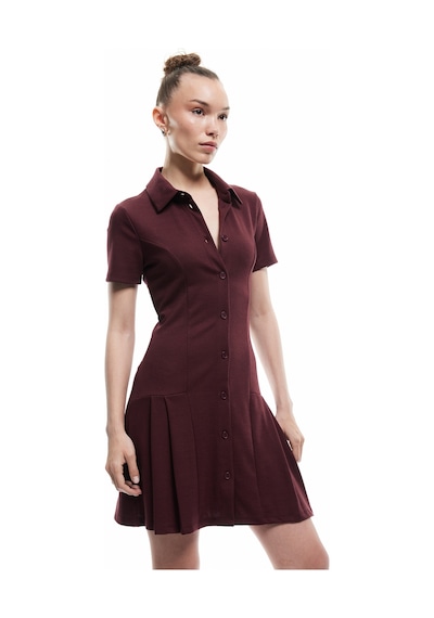 Koton Pileli Mini Düğmeli Kısa Kollu Viskon Karışımlı Polo Yaka Elbise Bordo 5sal80132ık Bordo Koton Pileli Mini Düğmeli Kısa Kollu Viskon Karışımlı Polo Yaka Elbise Bordo 5sal80132ık Bordo