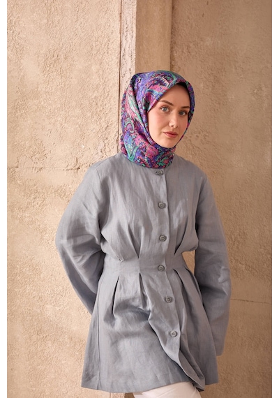 Silk Home Twill İpek Eşarp 11473-16 Koyu Mor, Patina Yeşili, Pembe, Morcivert
