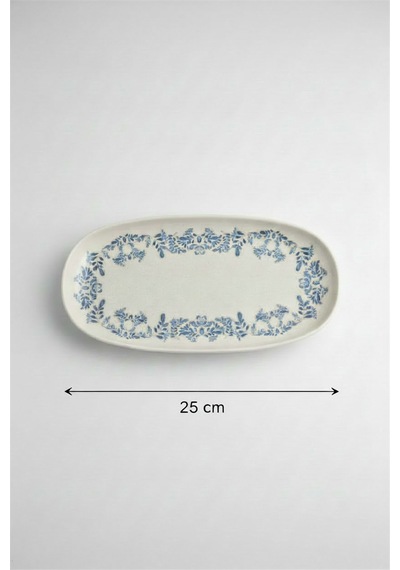 6'lı Toledo Oval Kayık Tabak 25cm Dijital Valeria-a Rinart Krem