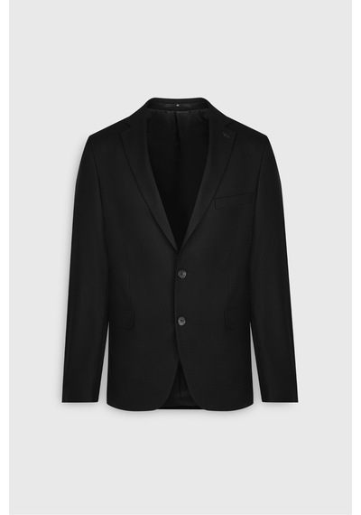 Ac&co Erkek Sıyah Regular Fit Rahat Kesim Mono Yaka Armürlü Takım Elbise Siyah