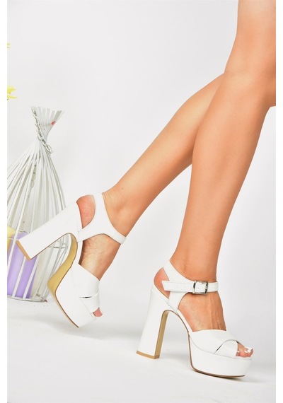 Fox Shoes Sedef Platform Topuklu Kadın Ayakkabı M348202409 Sedef