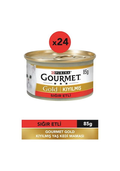 Purina Gourmet Gold Kıyılmış Sığır Etli Konserve Yetişkin Kedi Maması 24 x 85 G