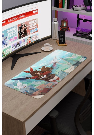 Amber Genshin Impact Anime Gacha V4 - 70x30 Xl Gaming Mouse Pad Fare Altlığı