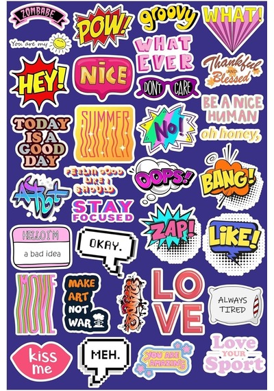 Ifadeler Seri 4 Telefon Laptop Notebook Tablet Defter Matara Stiker Etiket 1