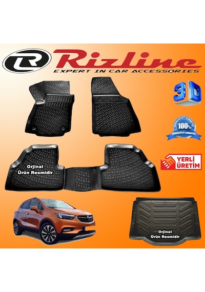 Opel Mokka X 3D Paspas + Bagaj Havuzu 2015 - 2020 Arası Rizline N11.27236