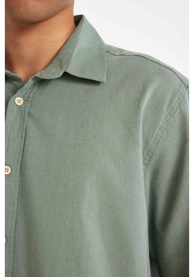 DeFacto Relax Fit Yazlık Poplin Kısa Kollu Gömlek D8352AX24HSGN1107