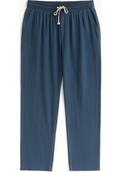 Redline Luxe Erkek Baggy Keten Karışımı Rahat Pantolon Bol Paça Yeni Sezon Lacivert