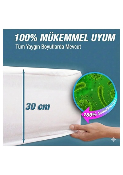 Mikro Fitted Full Kenar Su Sıvı Geçirmez Yatak Koruyucu Alez Çarşaf Tek Çift Battal Boy Ekru