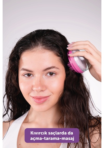 Beauty Premium Twisty Brush Saç Fırçası - Kendini Temizleyen, Saç Bakımı Ve Masaj Pembe