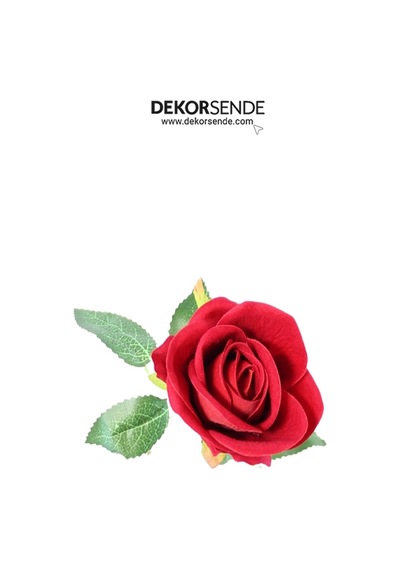 Yapay Tek Dal Gül Kırmızı 50 Cm Kırmızı