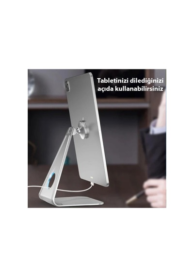 Ally Metal Masa Üstü Standlı Mıknatıslı Tablet Telefon Tutucu- 5775 - Karbul3256-1020