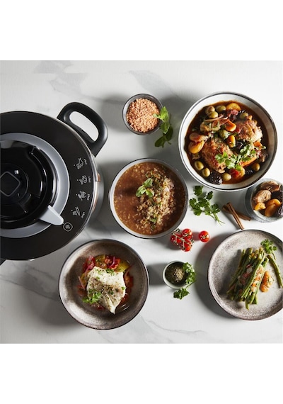Tefal P4550731 Clipso+ Chef 4 Pişirme Programlı 6 Litre Düdüklü Siyah