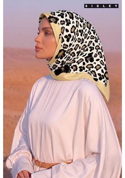 Sisley İpek Saten Eşarp-asm2034 Tereyağı