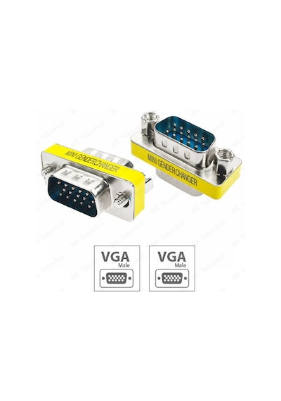 VGA Erkek-Erkek Mini Cinsiyet Değiştirici Adaptörü 15 Pin VGA M/M