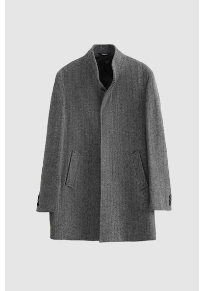 D's Damat Ds Damat Regular Fit Gri Balıksırtı Kaban 1HF08ORT10003 Gri