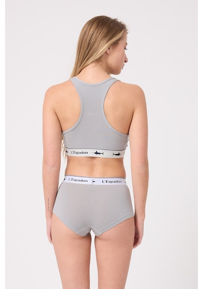 Athleshorts Yüksek Bel Kadın Kısa Boxer Şort-3264 Gri