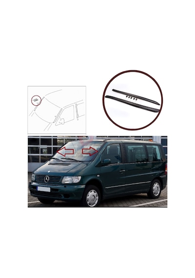 Ön Cam Çıta Ve Klips Seti Sağ Sol Mercedes Vito W638 İçin Standart