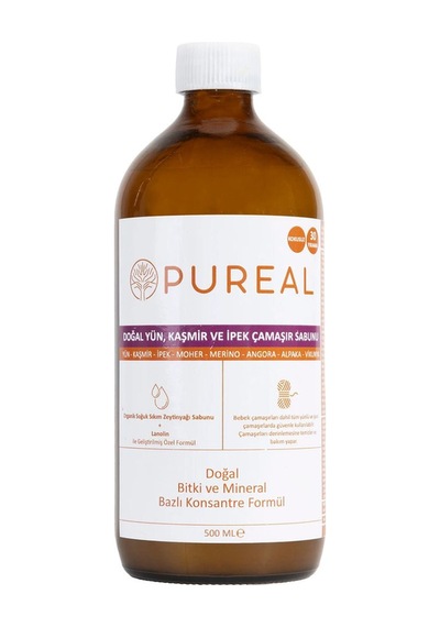 Pureal Doğal Yün, Ipek Ve Kaşmir Çamaşır Deterjanı - 30 Yıkama 500 Ml
