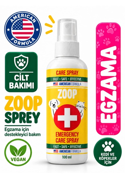 Zoop Köpek & Kedi Ağız Ve Diş Bakım - Mantar - Yara - Bit Pire Koruma - Kulak Temizleme - Alerji - Kaşıntı - Koku Giderci Ve Egzama Acil Bakım Spreyi 100 Ml
