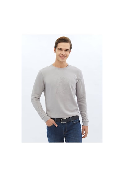 Kip Lila Bisiklet Yaka Baskılı Sweatshırt 4095840 Lila
