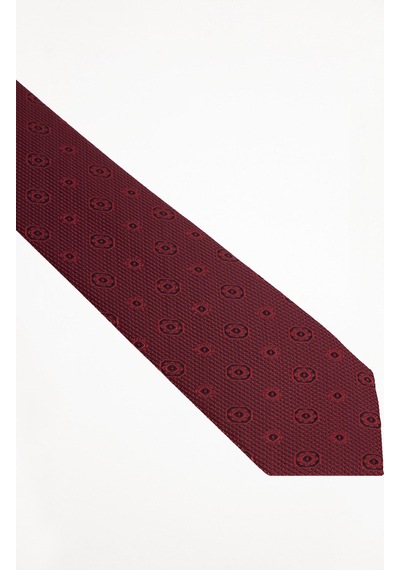 Tudors Erkek Bordo Geometrik Desenli Kravat Ve Cep Mendili Takımı-51513