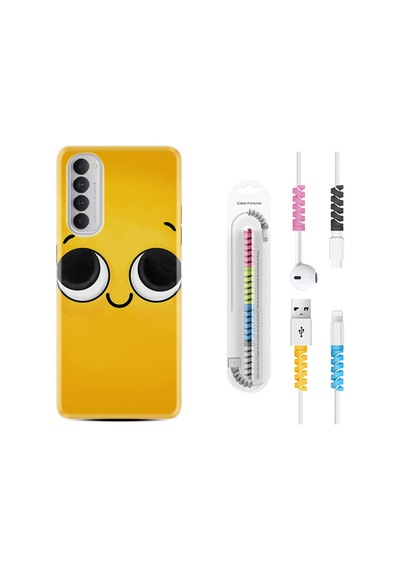 Oppo Reno 4 Pro Kılıf Kablo Koruyuculu Yellow 1831