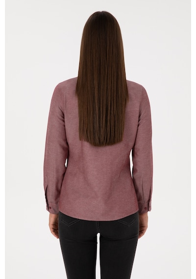 U.S. Polo Assn. Kadın Bordo Uzun Kollu Basic Gömlek 50316711-VR014