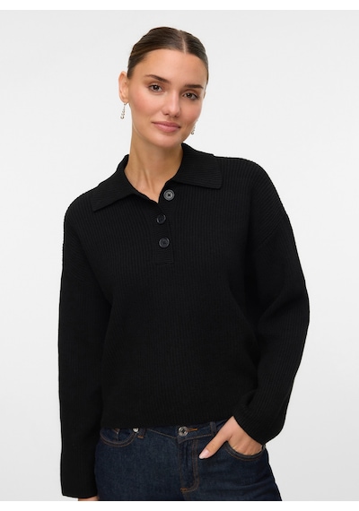 Vero Moda Siyah Kadın Kazak Vmluna Ls Poloneck Short Pullover B