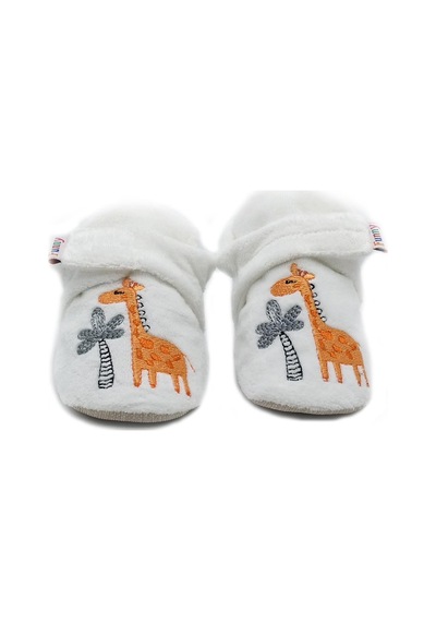 Funny Baby Nakışlı Cıtlı Rahat Panduf Esnek Ergonomik Yumuşacık Taban Özel Tasarım Organik Rahat Hava Alır Yüzey - Ekru