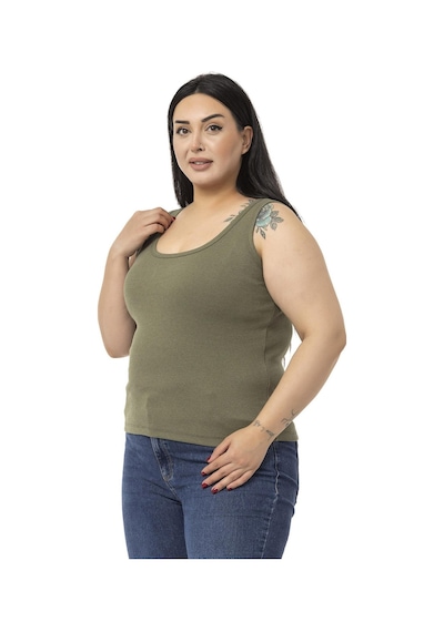 Disentis Büyük Beden Askılı Fitilli Kaşkorse Haki Body-haki Haki