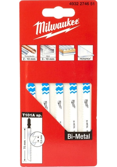 Milwaukee T101A Metal Dekupaj Bıçağı 75 MM 5'li 4932274651