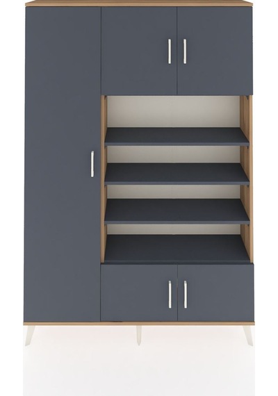 Arges Dolap 10 Raflı 5 Kapaklı 132x30x195 Çam-antrasit/antrasit Çam Arges Dolap 10 Raflı 5 Kapaklı 132x30x195 Çam-antrasit/antrasit Çam