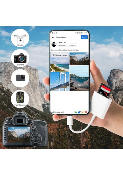 Type-c Sd Ve Micro Sd Kart Okuyucu, Telefon/tablet/laptop Tak Çalıştır Otg Adaptör