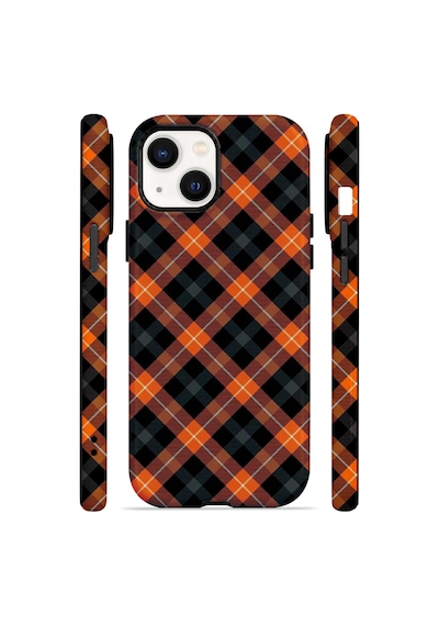 Velvoria Valestra Pumpkin Plaid Apple iPhone Uyumlu 14 Darbe Korumalı Kılıf Valestra Select - Pumpkin Plaid