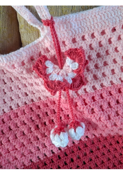 Youngcraft El Örgüsü Pembe Tonlarında Renkte Omuz Çantası