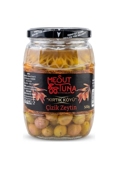 Yeşil Çizik Zeytin 500 Cc Cam Kavanoz
