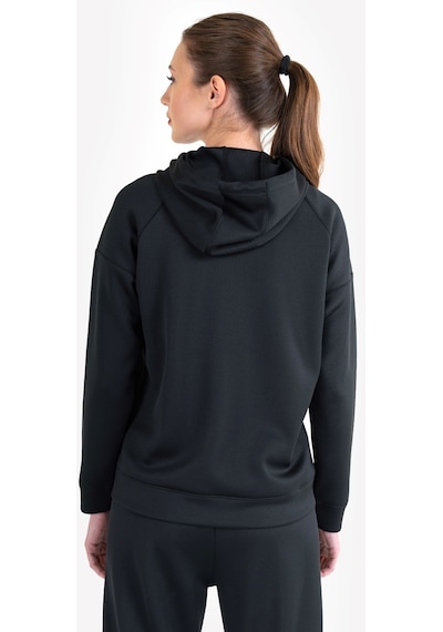 Lescon Siyah Kadın Fermuarlı Kapüşonlu Sweatshirt 23n-2128