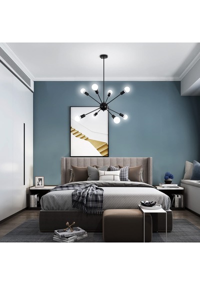 Mia 8 Li Siyah Modern Kirpi Avize