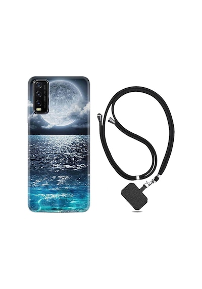 Vivo Y20s Kılıf Desenli Silikon Boyun Askılı Great Moon 1301