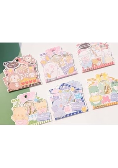 Sevimli Tavşan Temalı 24 Adet Sticker Seti Bullet Journal