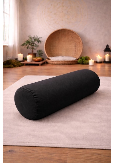 Yuvarlak Zafu Meditasyon Minderi & Bolster Minderi İkili Yoga Meditasyon Minder Seti Siyah