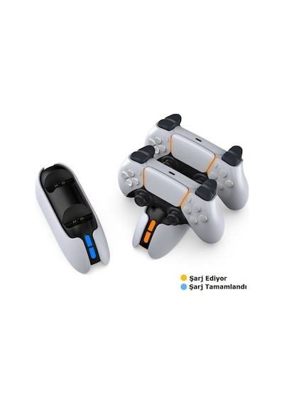 Tp5-05103e Ps5 Kontroller Geri Çekilebilir Ayaklı Led Göstergeli Işıklı Hızlı Şarj Standı