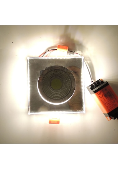 Sunlight Sıva Altı Kare Camlı Led Spot Armatür 10W Gün Işığı Gün Gri